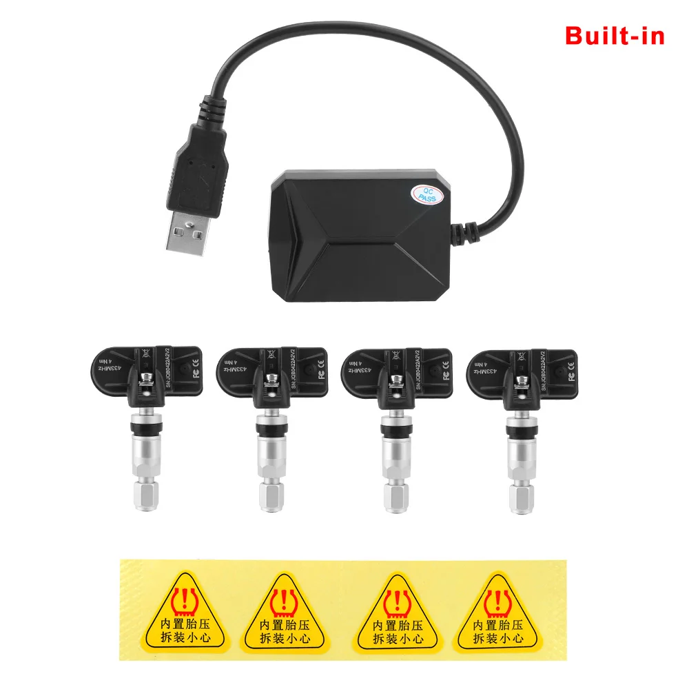 Система мониторинга давления в шинах TPMS с USB и Android дисплеем система сигнализации