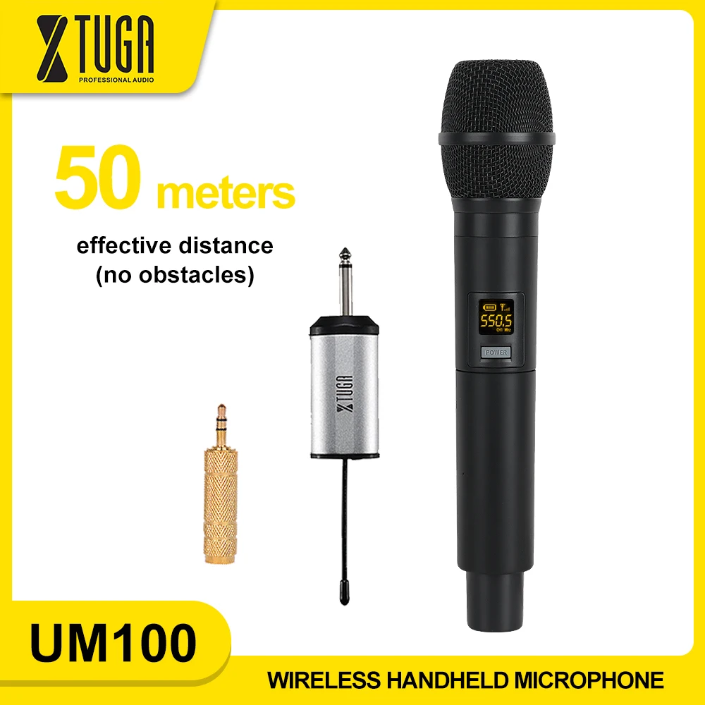 Беспроводной микрофон XTUGA UHF ручной светодиодный УВЧ динамик с портативным