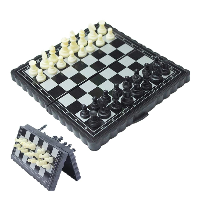 

5x5 Inch Chess Portable Plastic Folding Board With netic Chess Game Mini Chess Set Puzzle Party Family Event