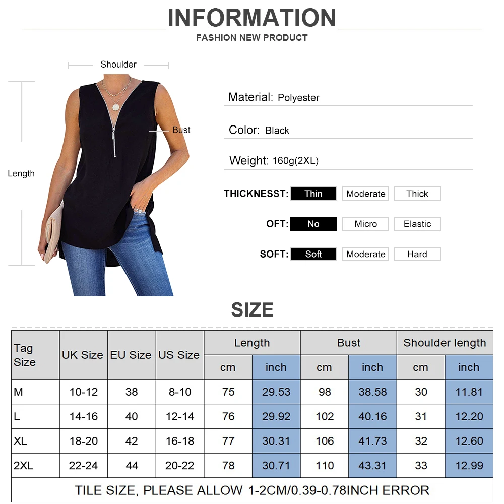 

Backless Bandage Vest Tops Ladies Casual Sleeveless Basic Blouse Top 2021 Summer Women Solid Black V Neck Zipper Tank Tops D30