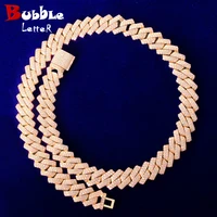 solid 14mm miami cuban choker square link necklace gold color iced out cubic zirconia rock hip hop style mens jewelry
