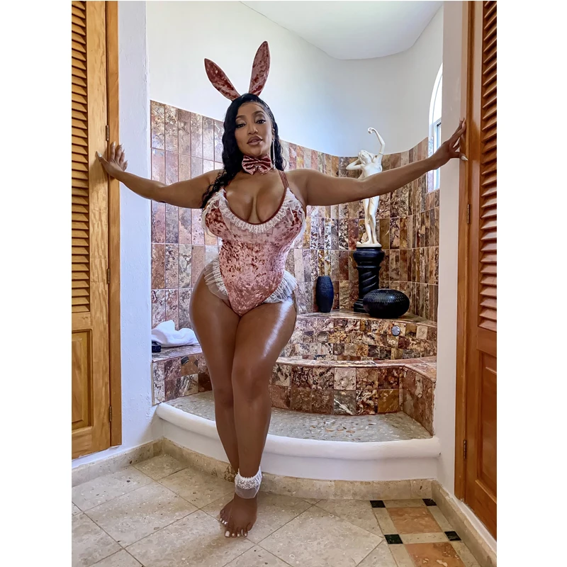 

Women Velvet Chritmas Sleepwear 2020 Sexy Spaghetti Bodysuits Sleepwear Female Sleeveless Strapless Lace Xmas Nightwear