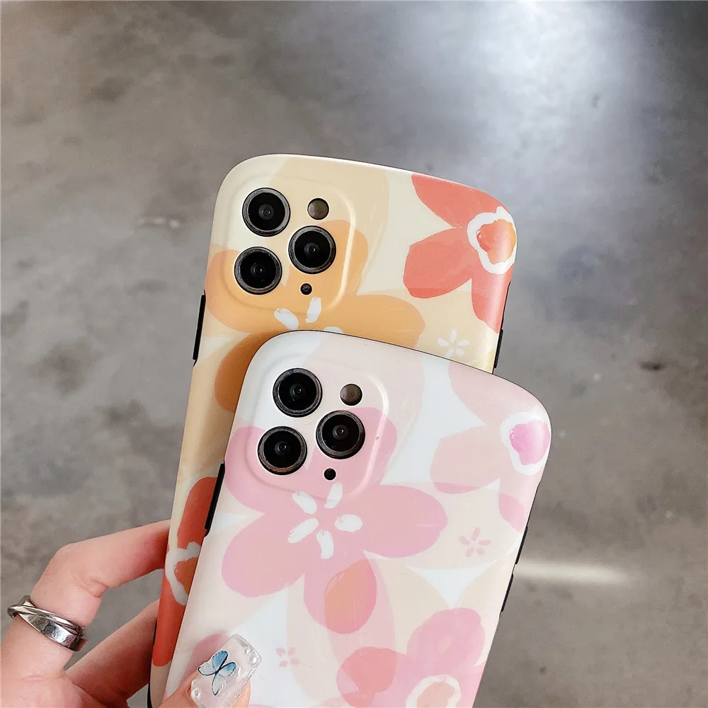 

Cute floral Patterns Designed for apple iPhone 12 pro max mini case,11 xs x xr bumper cover, 7,8 plus girl women shell