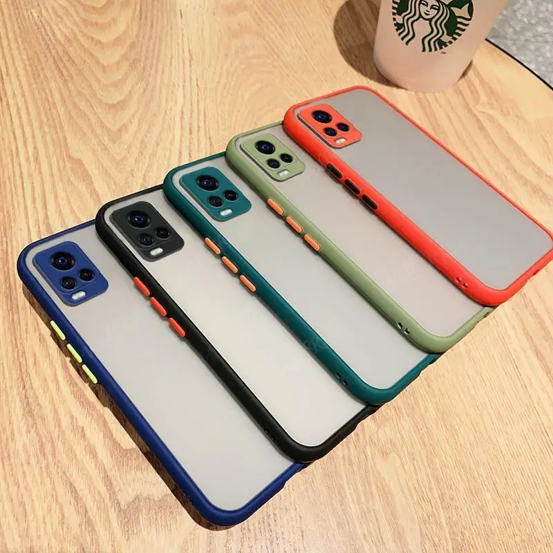 Funda para Vivo Y21, carcasa a prueba de golpes, Marco trasero de color transl&uacute;cido, mate, para Y21 Y Y21-0