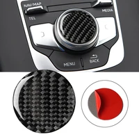 center console knob cover trim carbon fiber fit for a3 8v 2014 2018 automobile interior decoration button sticker