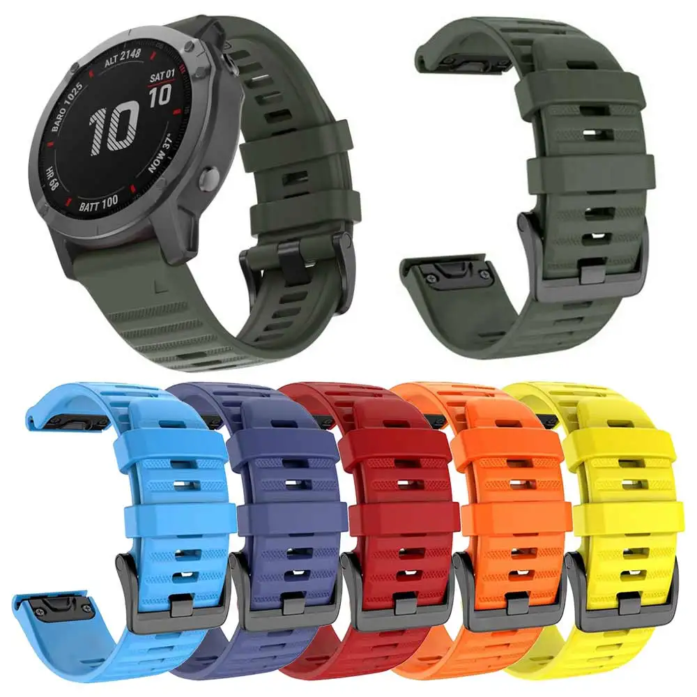 

26mm 22mm 20mm Watch Band Strap Wriststrap for Garmin Fenix 6X 5X 6 5 6s plus 5s Watch Easyfit Watch Wrist Band NEW Silicone