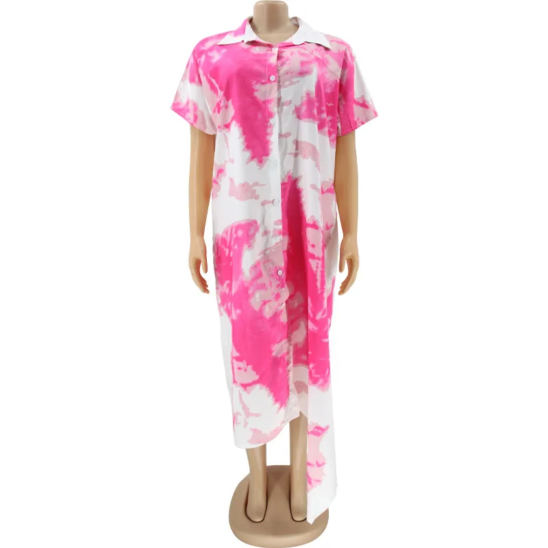 

Oversize White Women's Shirt Dress Fashion Casual Turn-Down Collar Button Up Loose Print 2021 Spring Clothing Ladies Streetwear