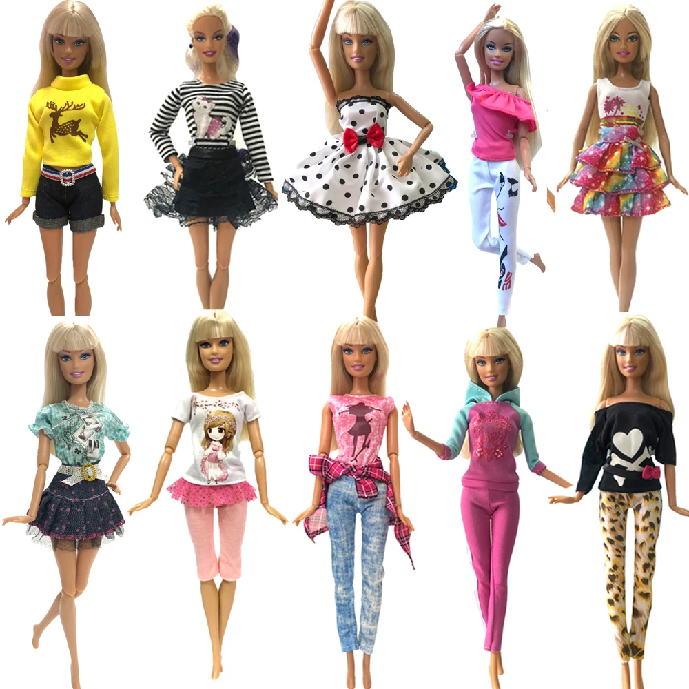 

Кукла NK 10 шт./компл., горячая распродажа, модная одежда, Повседневные Вечерние костюмы для кукол Барби, лучший подарок, детская игрушка, кукла...
