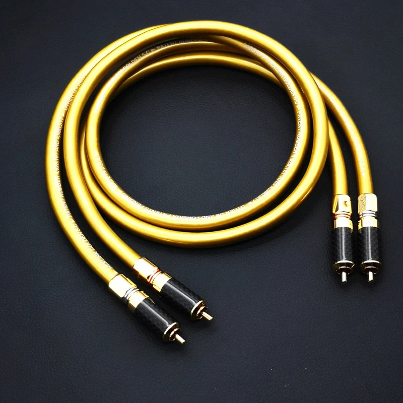 Пара кабелей Hifi audio Cardas Hexlink золотистый 5-C с разъемом RCA из углеродного волокна