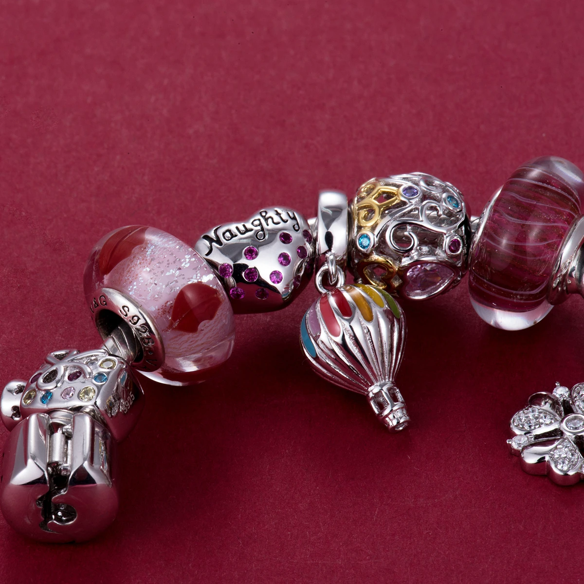 Video! nice and naughty heart 925 Sterling Silver beads charms fit Bracelets &amp Bangles Never change color DDBJ022 | Украшения и