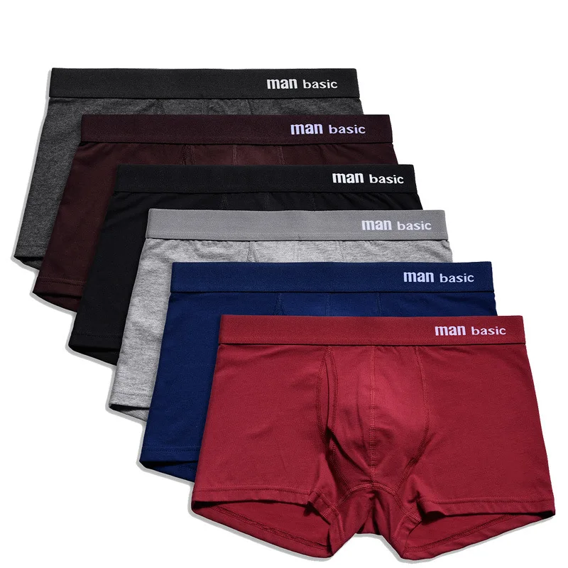 Brand Boxers Men Shorts 3PCS High Quality Cotton Comfortable Underwear Male Boy Bodysuit Under Pant Solid Fitted Size S-3XL | Мужская