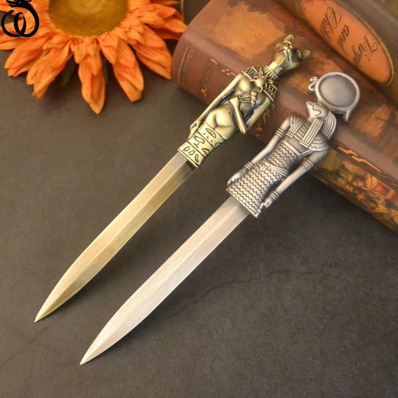 

Египет, Фараон, открывалка для букв с солнечной энергией, ретро, металлическая Художественная Скульптура, креативное украшение из цинковог...