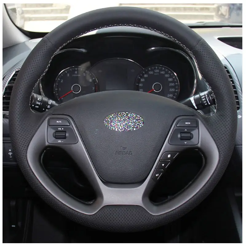 Искусственная кожа ручного шитья для Kia Ceed 2012 2017 Cerato 2013 K3 K3S 2014 K2 Rio 2015|Чехлы на руль|