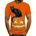 Новинка футболка с изображением призрака тыквы фонариков топы для Хэллоуина мужские и женские рубашки летняя модная одежда для начальной школы футболки с 3D-принтом