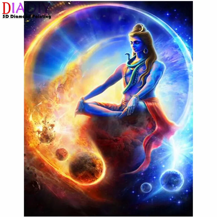 

Алмазная 5D Вышивка крестиком, "сделай сам", картина из Индии, Ganesha, бриллиантовая вышивка Будда, религия Full Drill стразы, украшение для дома