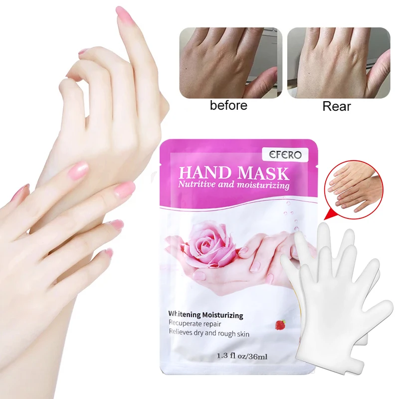 

EFERO 10-30Pair Hand Mask Hand Cream Rose Essence Whitening Moisturizing Nourishing Remove Dead Skin Hand Care Hand Spa Gloves