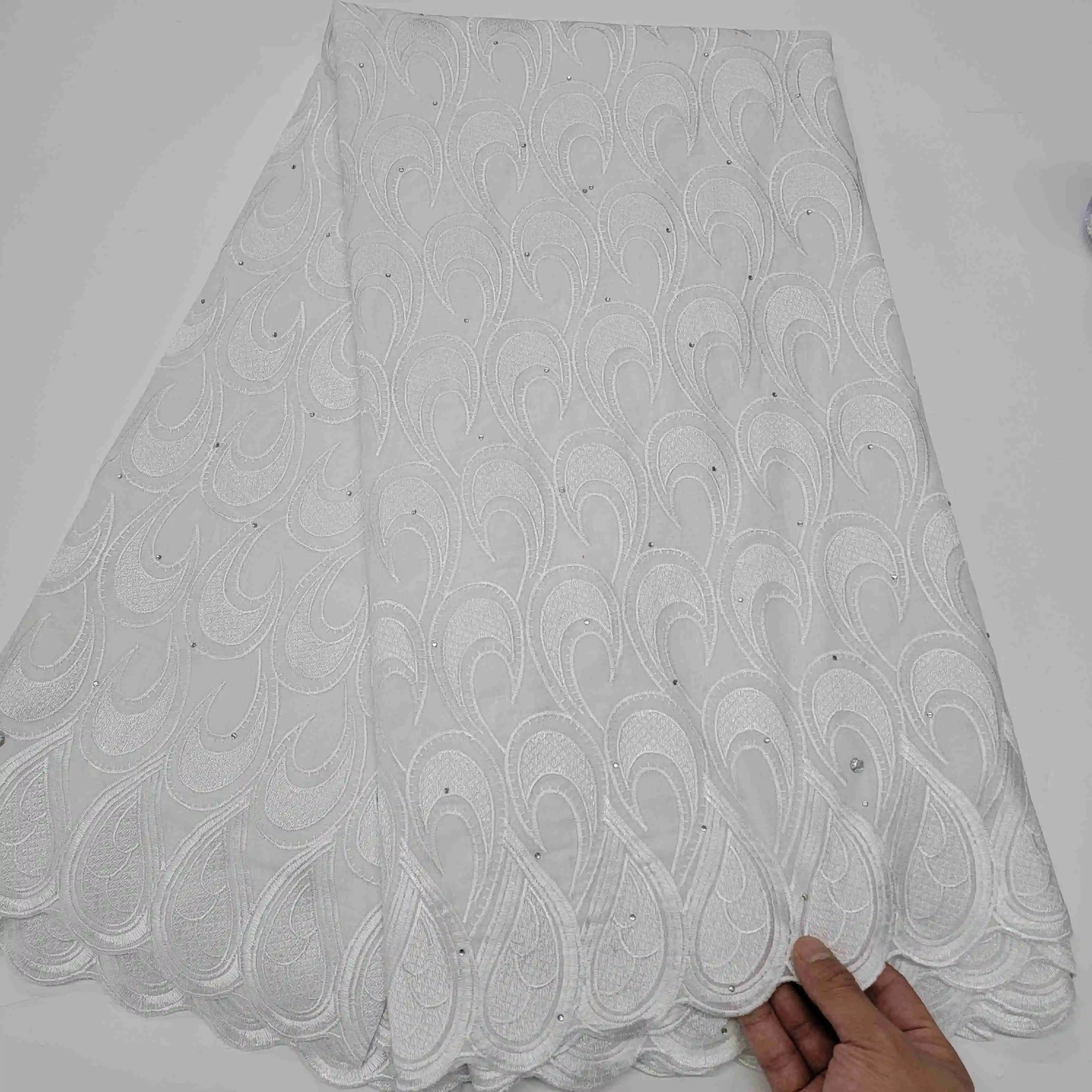 

Autriche Swiss Voile Lace In Switzerland African Swiss 100% Cotton Lace Fabric Pure White Embroidered Nigerian Dry Lace Fabrics