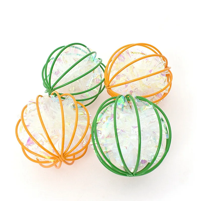 Cat Toys Hollow Ball Colorful Squeaky Paper Affordable For Cats Kitten Playing Funny Interactive Rolling Toy | Дом и сад