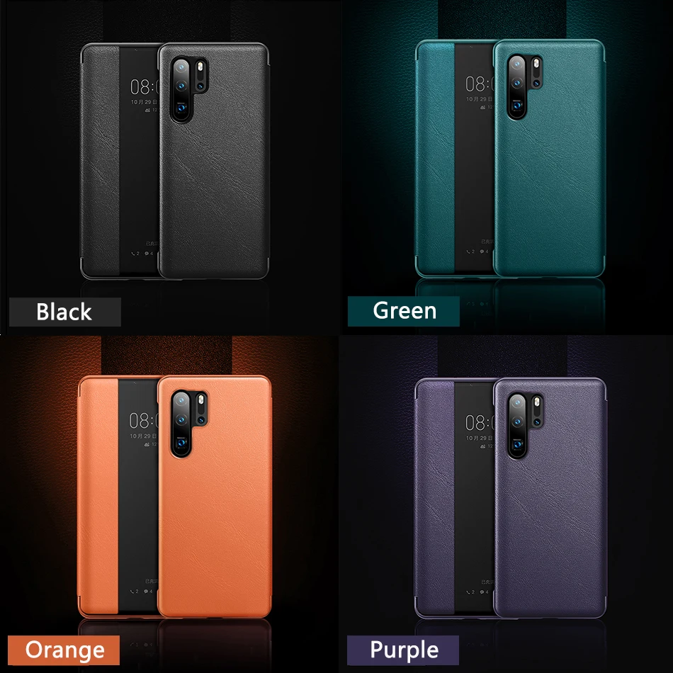 

Smart View Flip Case for Huawei P30 Pro Artificial Leather Cover for Huawei P 30 Pro High Quality mobile phone Back Coque Fundas