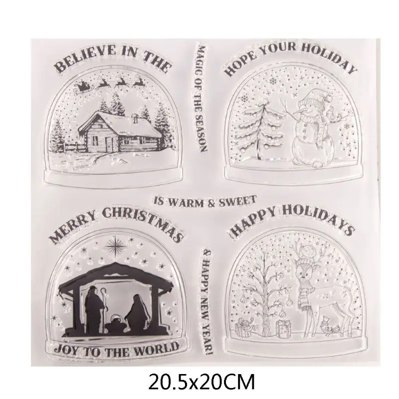 Рождественский домик печать штамп с вырезанными штампами набор трафаретов