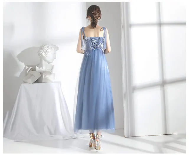 Длинное платье из тюля для свадебной вечеринки женщин а силуэт серое синее