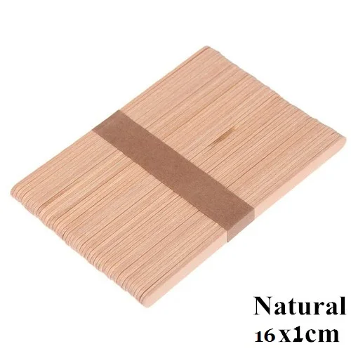 Natural 16x1cm 50 шт. деревянные палочки для мороженого, деревянная палочка для леденцов, инструменты для торта, палочки для детского сада, Обучающие инструменты, принадлежности для рукоделия - Цвет: Natural 16x1cm
