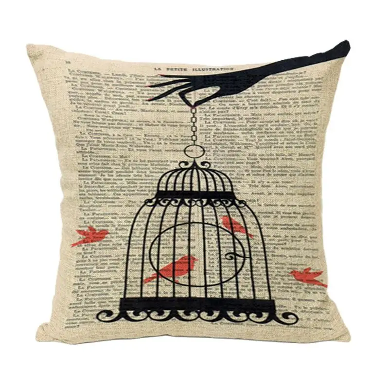 Оптовая продажа наволочка для подушки Американский старый газета слон Павлин