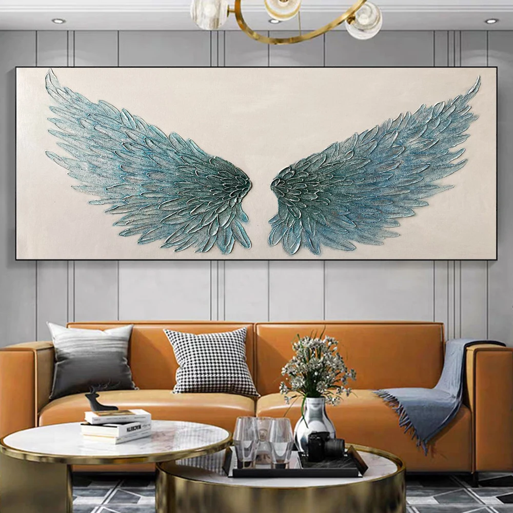 

Angel Wings Vintage Feather Large Poster Canvas Painting Black White Wall Art Cuadros Art Wall Picture for Living Room Decor