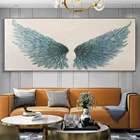 Настенная картина ангельские крылья, винтажный большой постер с пером, холст черного и белого цветов, декор для гостиной