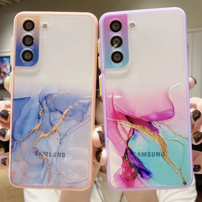 Чехол для телефона Samsung Galaxy S21 Plus чехол с градиентным мраморным узором прозрачный