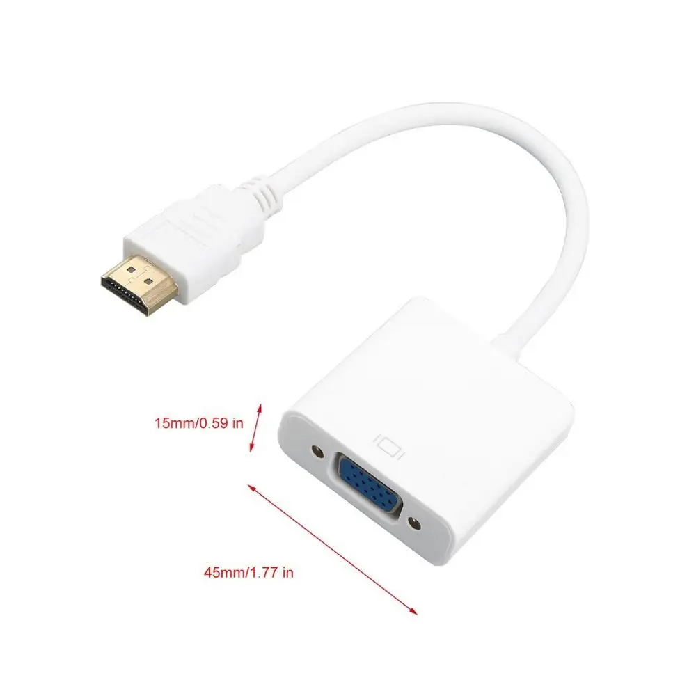 

Portable HDMI-compatible To VGA Video Converter Adapter Full 1080P VGA HDMI-compatible Male To Female Cable Cord