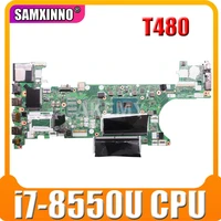 akemy laptop motherboard for lenovo thinkpad t480 nm b501 01yr332 mainboard core sr3lc i7 8550u tested ddr3