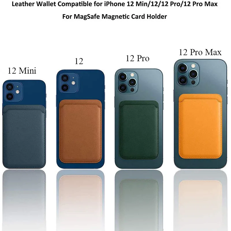 

Magnetic Card Bag Wallet Case For iPhone 12 Pro Max Mini Fashion Luxury Leather Card Holder For lPhone 12 Back Card Clip fundas