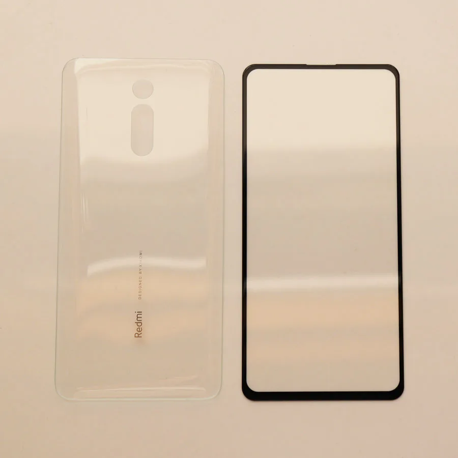 Transparent Для Xiaomi mi 9T mi 9T Red mi k20 Pro задний корпус батарея Задняя стеклянная крышка чехол+ Передний сенсорный экран внешняя стеклянная панель - Цвет: Transparent