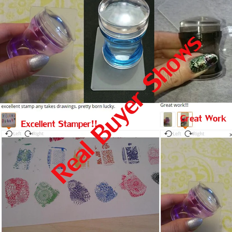 

1pc 4cm Nail Art Template Stamp Jelly Scraper Tool Set Stamping Transfer Manicure Acrylic Gel Polish Nails Print Drawing Kit 4-9
