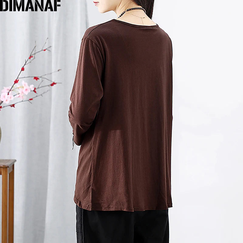 

DIMANAF Plus Size Women T-Shirt Cotton tshirt Basic Lady Tops Tunic Tee Pleated Loose Casual Clothing Spring Summer 2021 Fashion