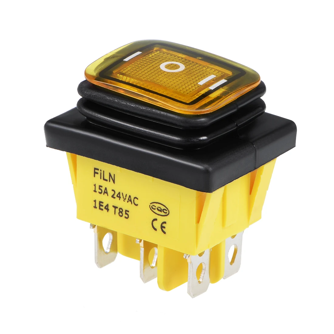 Uxcell лодочный кулисный переключатель желтый светодиодный ОД водонепроницаемые