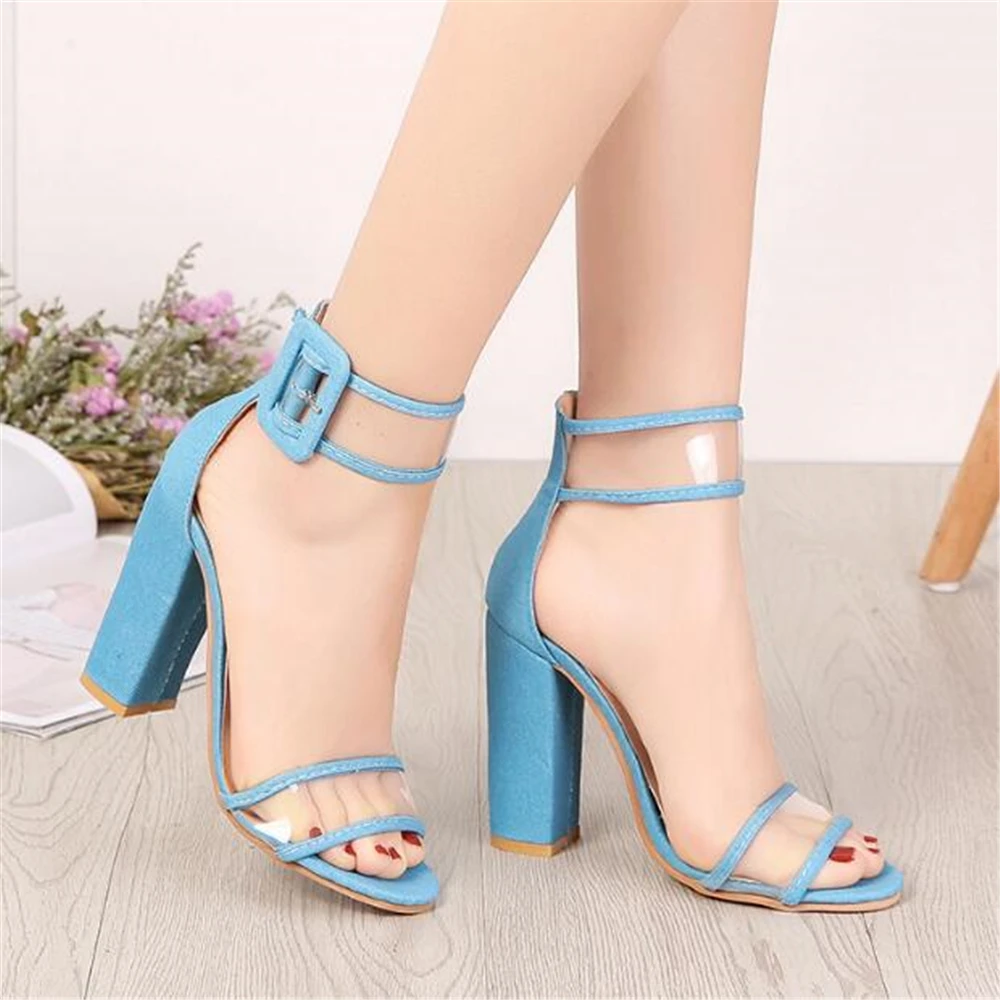 Женские туфли лодочки женские с пряжкой пикантные на высоком квадратном каблуке