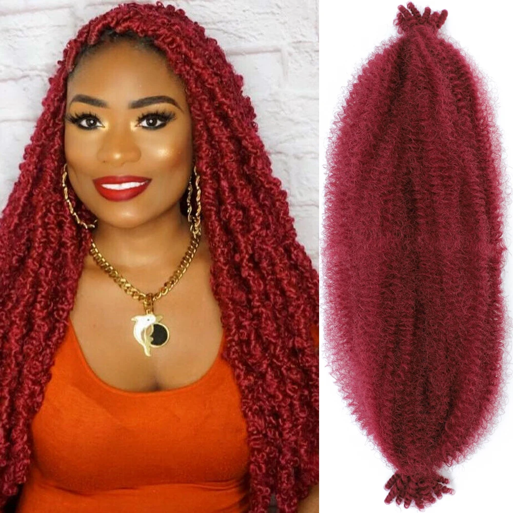 

Synthetic Crochet Braid Hair Kinky Curly Braiding Hair Marley Braids Afro Twist Hair Bulk Extensions Marely Hair For Black Woman