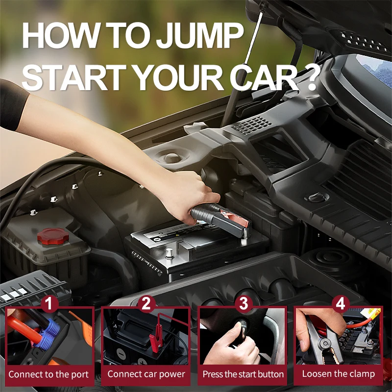 $282.75 30000mAh Car Jump Starter Emergency Power bank 1200A Portable battery charger 12V Truck 3.0L/6.0L Auto Booster Starting Device