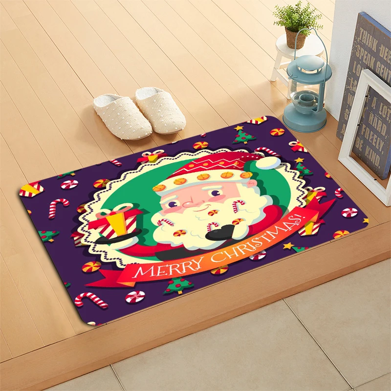 

Custom Christmas Doormat Floor/Bath/Kitchen Mat Flannel Sponge Fabric 3D Printed Shaggy Custom Decoration For Bedroom