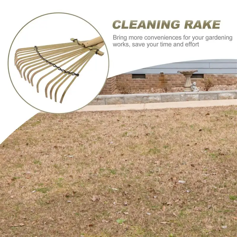 

1Pc Garden Cleaning Tool Cleaning Rake Bamboo Harrow Garden Rake for Farm Garden Livestock