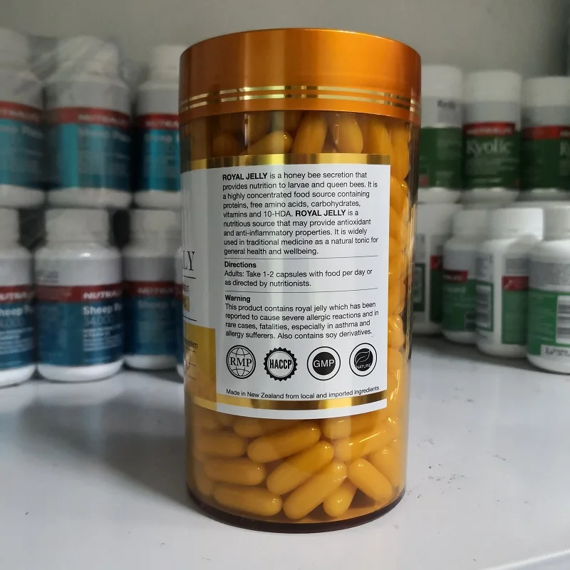 NewZealand Gold Kiwi Royal Jelly Honey Vip Capsules Dietary Supplement Health Wellness products Proteins Lipids Hormones 10 HDA |