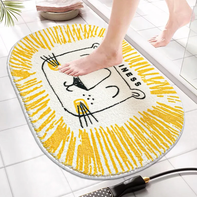 super soft bathroom non slip mat thickened flocking bathroom rug home decoration entrance door mat bedroom plush fluffy carpet free global shipping