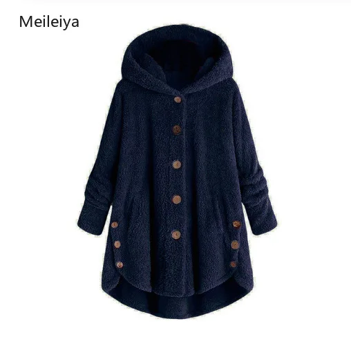 Новинка Женское пальто на пуговицах пушистый отложной воротник верхняя одежда