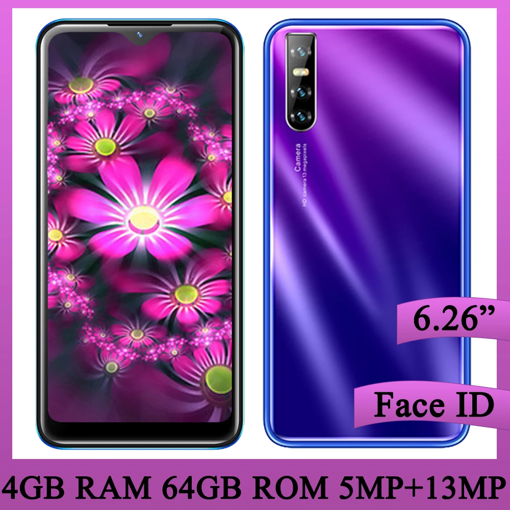 6 26 дюймовый экран капли воды F2 Pro смартфон разблокированный Android четырехъядерный