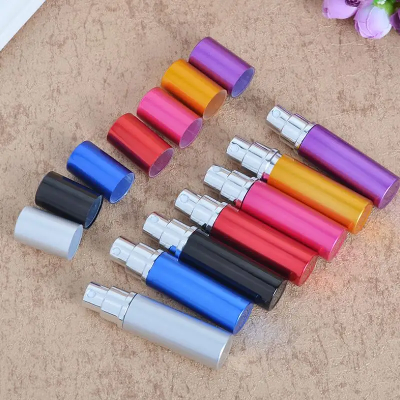 Мини-флакон для духов с распылителем 5 мл алюминиевый анодированный компактный