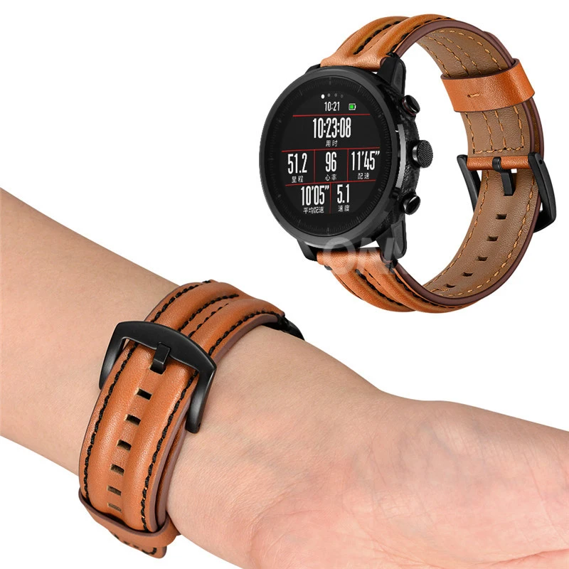 Модные часы из натуральной кожи ремешок для Xiaomi AMAZFIT Stratos спортивные 1 2 2S сменный
