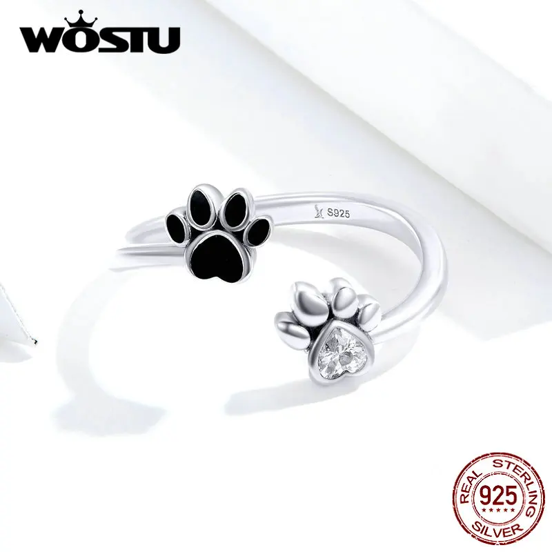 Женское Обручальное Кольцо WOSTU регулируемое кольцо из 100% стерлингового серебра
