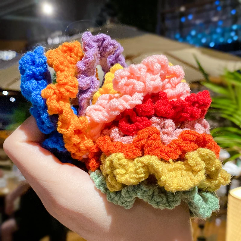 

Осенние и зимние женские элегантные милые мягкие ленты для поддержки волос, милые вязанные резинки, женские аксессуары для волос